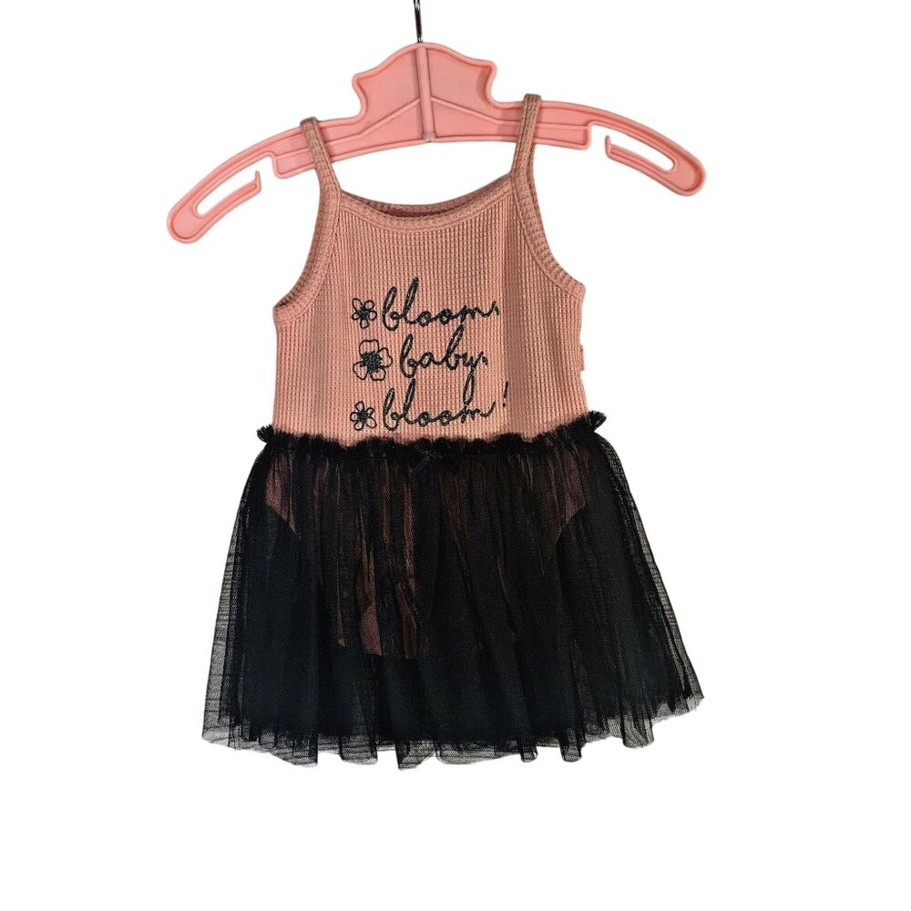 Mini Heroes Bloom Floral Onesie & Black Tutu 0-3 Months